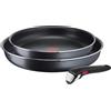 TEFAL | L1589132 Ingenio XL Force | Set di padelle | Frittura | Diametro 24/28 cm | Manico estraibile | Nero