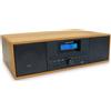 Metronic MOOOV 477380: Sistema micro-HiFi wireless, finitura effetto legno, lettore CD, radio FM con sintonizzatore