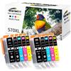 Starlet24 Cartucce compatibili Starlet24 per Canon PGI-570 CLI-571 XL: 2 cartucce nero pigmentato, 2 cartucce nera, 2 cartucce ciano, 2 cartucce magenta, 2 cartucce gialla