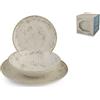 H&H Coupe Planet Servizio Piatti In Stoneware - Set 18 Pz