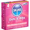 Skins *Dots & Ribs* 4 pz Preservativi