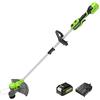 Greenworks 40V Tagliabordi con Ruota a Batteria per Giardini Piccoli e Medi, Ampiezza di Taglio 33cm, Filo di Nylon da 1,65mm con Autofeed, Batteria 40V 2Ah e Caricabatterie, Garanzia 3 Anni G40LT33K2