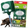 SWISSINNO Repellente Ultrasuoni Animali con Pannello Solare - Allontana Gatti Cani Martore Volpi Ricci - Copertura 100m² - Uso Giorno e Notte - Impermeabile per Esterni
