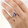 Anello In Argento 925 Placcato 10k Con Spinello Viola A Goccia, Mis.6-9
