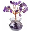 Albero di Cristallo Naturale, Base Mini Vaso, Decorazione Fatto a Mano, Auto