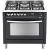 Lofra PNMG96MFT/C Cucina Gas 5 Fornelli con Forno Elettrico da 90 cm Nero