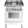 Lofra MB75GV Cucina Gas 4 Fornelli con Forno da 70 cm Acciaio inossidabile, Bianco