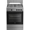 Beko FBG62010DX Cucina Gas 4 Fornelli con forno a Gas da 60 cm Acciaio inox