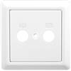 EDISION FPO-100 Coperchio per Presa Antenna TV universale, TV-R con 2 Connettori, 80x80mm, Bianco, Compatibile con EDISION TVT-100, TVE-101, WFO-900 e con quasi tutti programma di interruttori