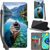 Haninsuze Cover per Xiaomi Redmi Note 9 Pro/Note 9S, barca | Pelle PU Portafoglio, Porta Carte, Magnetica, Libro, Antiurto Custodia