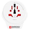 SKROSS World to Europe USB compatto adattatore da viaggio universale per ricarica sicura e semplice in oltre 90 paesi con presa Schuko