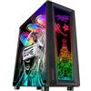 MARS GAMING MC-ART, Case PC Gaming ATX, Doppio Vetro Temperato Disegnabile, ARGB 12 Modalità, Ventola 12 cm, Nero