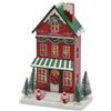 EDG Enzo De Gasperi Casetta Natalizia LED in Legno H27,5 cm Verde Rossa - Decorazione di Natale