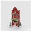 EDG Enzo De Gasperi Diorama Casetta Natalizia LED H27,5 cm Verde Rosso - Decorazione di Natale