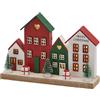 EDG Enzo De Gasperi Diorama Paesaggio con Casette LED H12x19,5x4,5 cm Rosso Mix - Decorazione di Natale