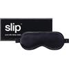 Slip Mascherina per dormire in seta, nera (taglia unica), 100% pura seta di gelso 22 momme, comoda maschera per dormire con fascia elastica + imbottitura in pura seta e fodera interna