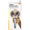 folia 773 - Forbici Artigianali per Bambini Sloth, Circa 16 cm, Forbici per Bambini con Motivo a Bradipo e Righello in Rilievo, in Acciaio Inox con Angoli arrotondati, per destrimani