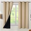BGment Tende oscuranti beige per camera da letto, tende oscuranti lunghe 160 cm, isolamento termico, con occhielli, tende oscuranti per soggiorno, 2 pannelli, 106 x 160 cm