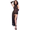 CHILIROSE DRESSES CHILIROSE - CR 4853 ABITO IN PIZZO NERO CON GUANTI S/M