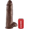 KING COCK - DILDO MARRONE CON SFERE 30.48 CM