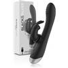 BLACK&SILVER - DJ. STIMOLATORE CONIGLIO IN SILICONE RICARICABILE ADAM NERO