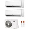 Ferroli Climatizzatore Condizionatore FERROLI Dual Split serie GIADA M inverter da 9000+12000 con 21-3 WI-FI INTEGRATO R-32 9+12 A++/A+