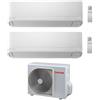 Toshiba Climatizzatore Condizionatore Dual 7+13 Toshiba Mod Seiya Da 7000+13000 Btu Con Ras-2m14u2avg Gas R32 In A++ Wi Fi Ready