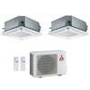 Mitsubishi Electric Climatizzatore Condizionatore MITSUBISHI Electric 12+12 CASSETTA Serie 60x60 SLZ-M Con MXZ-2F42VF R-32 WI-FI OPTIONAL 12000+12000 A+++/A++