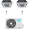 Hisense Climatizzatore Condizionatore Hisense Dual Split Inverter A Cassetta 12+12 Con 2AMW52U4RXC R-32 12000+12000 WI-FI Optional Con Telecomando e Pannello Incluso A++/A+
