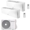Unical Climatizzatore Condizionatore Unical Dual Split Inverter serie AIR CRISTAL 18+18 con KMX4 36HE R-32 Wi-Fi Optional 18000+18000