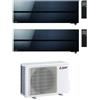 Mitsubishi Electric Climatizzatore Condizionatore MITSUBISHI ELECTRIC Dual Split 9+9 serie KIRIGAMINE STYLE ONYX BLACK Inverter con MXZ-2F33VF WI-FI INTEGRATO R-32 9000+9000 A++/A+