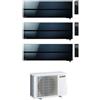 Mitsubishi Electric Climatizzatore Condizionatore MITSUBISHI ELECTRIC Trial Split 9+9+9 Serie KIRIGAMINE STYLE ONYX BLACK Inverter con MXZ-3F54VF WI-FI INTEGRATO R-32 9000+9000+9000 A+++/A++