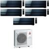 Mitsubishi Electric Climatizzatore Condizionatore MITSUBISHI ELECTRIC Penta Split 9+9+9+12+18 Serie KIRIGAMINE STYLE ONYX BLACK Inverter MXZ-5F102VF WI-FI INTEGRATO R-32 9000+9000+9000+12000+18000 A++/A++