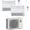 Mitsubishi Electric Climatizzatore Condizionatore MITSUBISHI Dual Split PAVIMENTO 9+9 Serie MFZ-KT Inverter Con MXZ-2F33VF R-32 WI-FI OPTIONAL 9000+9000 A++/A+