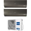 Haier Climatizzatore Condizionatore HAIER Dual Split 7+15 Serie FLEXIS PLUS BLACK Inverter Con 2U50S2SM1FA R-32 WI-FI INTEGRATO 7000+15000 A++/A+