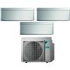 Daikin Climatizzatore Condizionatore DAIKIN BLUEVOLUTION Trial split serie STYLISH TOTAL SILVER Inverter da 7000+9000+18000 btu con 3MXM68N WI-FI INTEGRATO R-32 7+9+18 A+++/A++