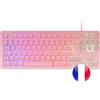 Mars Gaming MCP-RGB3, Lingua francese, Pack RGB Tastiera Fixed, Mouse Flow 3200 dpi, Cuffie Over-Ear, Tappetino XXL, Rosa