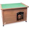 AqpetFriends Baita Cuccia in Legno da Esterno per Cani con Tetto Apribile e Tende Termiche incluse, Small 85x60x58h