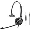 EPOS | IMPACT SC 635, con cavo, per chiamate/musica, 50 - 18000 Hz, 59 g, Cuffie con microfono, nere, argentate
