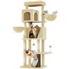 Feandrea, tiragraffi grande, altezza 174 cm, taglia XL, con 2 tane e 2 aree relax