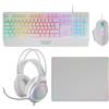 Mars Gaming MCP124PRO, cavo, USB, tasti a membrana, QWERTY, LED RGB, bianco