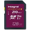Integral Momentum I, 128 GB, SDXC, UHS-I, 210 MB/s, 180 MB/s, Classe 3 (U3)