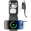 INIU Stazione di ricarica MagSafe da 15W INIU, 3 in 1, caricabatterie wireless pieghevole, Qi2