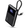 INIU Power bank INIU da 45W, ultra-compatto da 10000mAh con cavo USB-C integrato