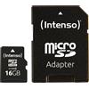 Intenso Scheda microSDHC Intenso da 16 GB, classe 4, con adattatore SD, colore nero
