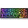 Titanwolf Tastiera da gaming meccanica Titanwolf CLAW, tastiera RGB wireless, 99 tasti QWERTZ, switch intercambiabili lineari, 2,4 GHz, Bluetooth, USB-C, batteria da 4000 mAh, NKRO, colore nero