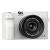 Zelurxx Fotocamera digitale ZELURXX con doppia fotocamera, Wi-Fi, flash pieghevole e diverse modalità di scatto, ideale per viaggi e uso quotidiano, colore bianco