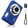 ZELURXX, mini fotocamera digitale da 64MP, per catturare i momenti speciali in qualsiasi momento, con zoom 16x, display da 2,4 pollici, 9 modalità di scatto, 32 GB di memoria, colore blu