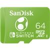 SANDISK Scheda di memoria microSDXC UHS-I Sandisk per Nintendo Switch, edizione Yoshi, 64 GB