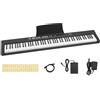 VEVOR Pianoforte Digitale a 88 Tasti Semipesati Senza Supporto Leggio Nero | per Principianti, 128 Suoni e Ritmi, Doppia Alimentazione, Portatile, con Pedale, Connettività USB/MIDI, Tasti Standard 22mm